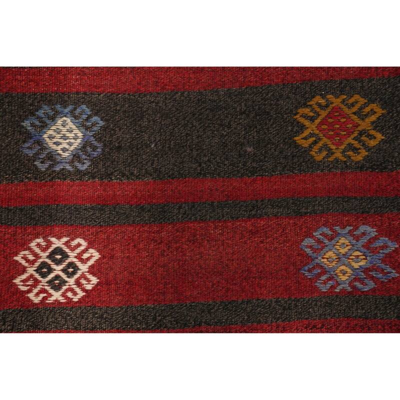Hand Woven Oriental 100% Wool Carpet Southwestern Tribal Red Kilim Area Rug - 10' 4'' X 6' 7''