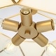 preview thumbnail 8 of 10, Modern 5-Light Gold Drum Chandelier Transitional Light for Dining Room Entryway - 23.6" Dia. x 8.3" H