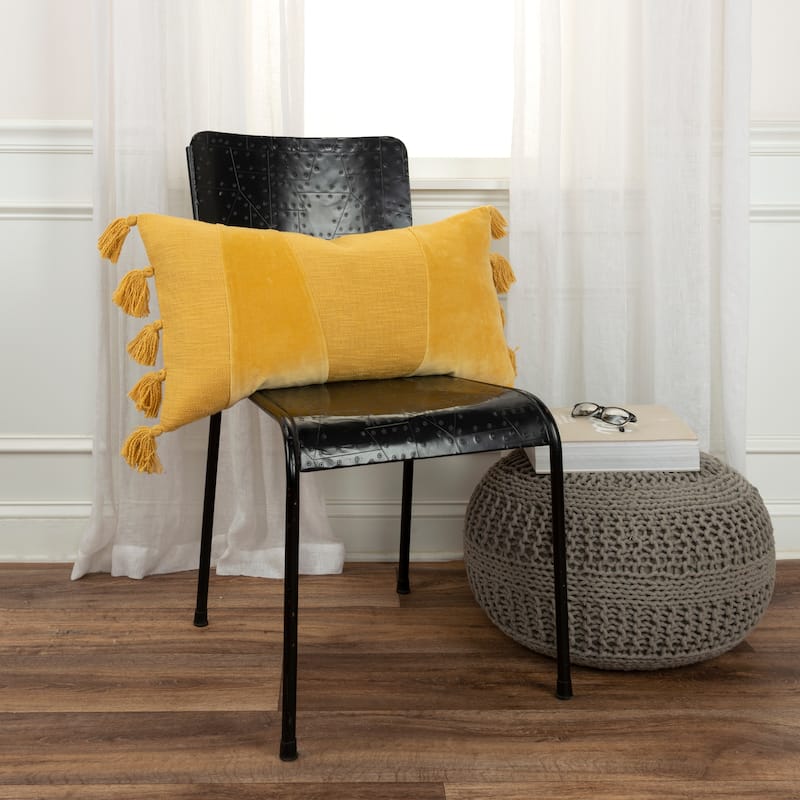 Rizzy Home Geometric Throw Pillow with Tassels
