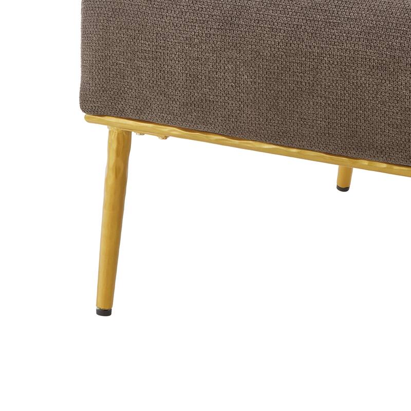 Modern Accent Chair Upholstered Armchair Single Sofa Chair with Curved Backrest and Gold Metal Legs for Living Room