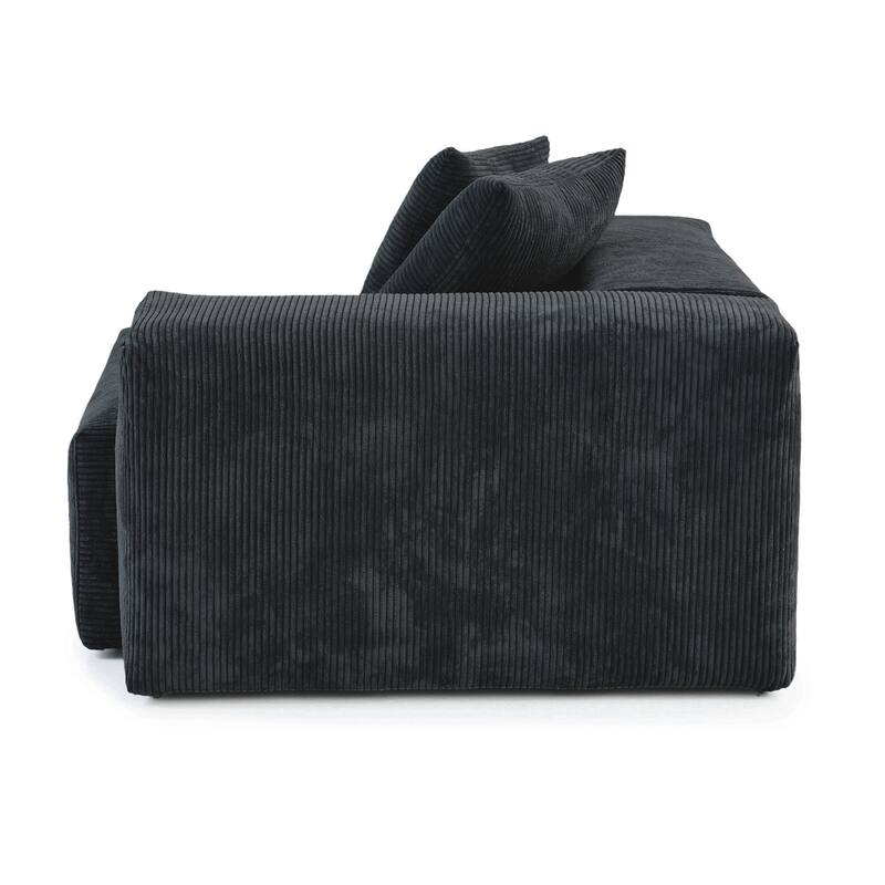 Oversize Modular Corduroy Sofa, 141.73" U Shaped Sectiona Sofa Couch with Ottomans