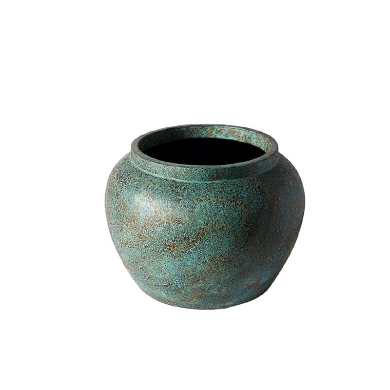 Terracotta Standing Jar Vase - 15.75" - Turquoise Blue