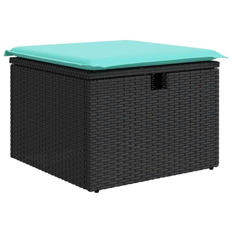 vidaXL Patio Sofa Set with Cushions Sectional Couches 6 Piece Poly Rattan - 21.7 x 24.4 x 27.2