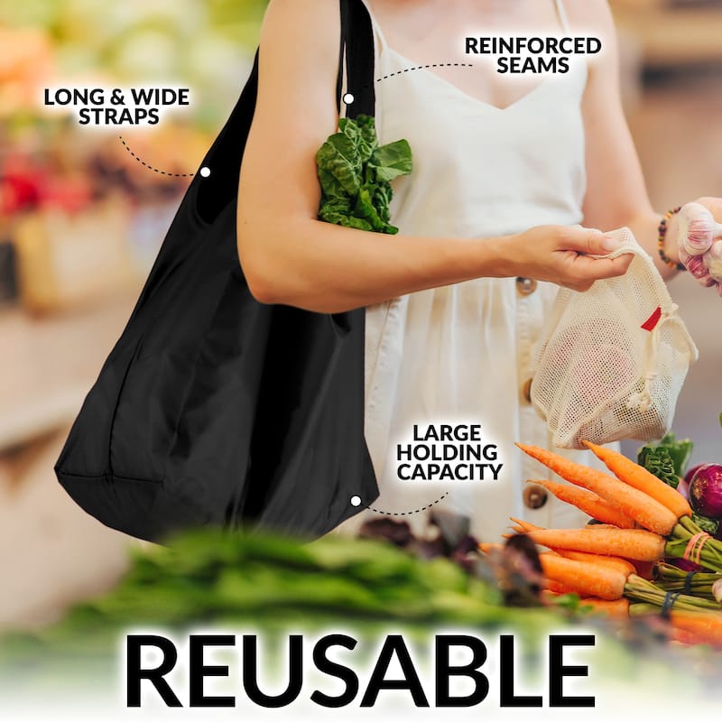 Zulay Kitchen 5 Pack 50 Pound Reusable Grocery Bags