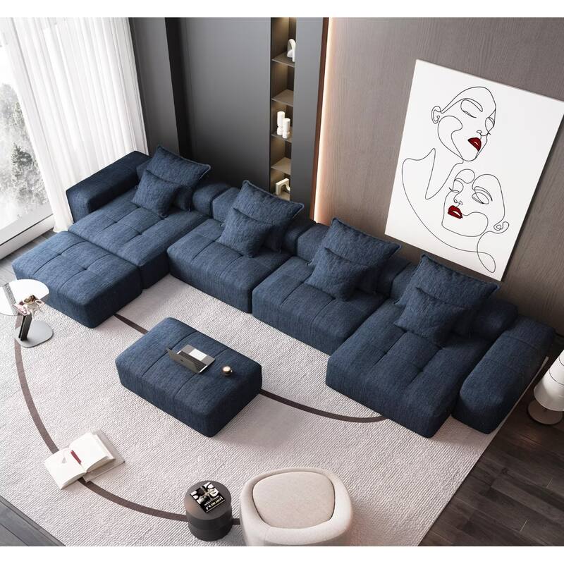 Oversized Modular Sectional Sofa,Sparkling Chenille Fabric,DIY Sofa