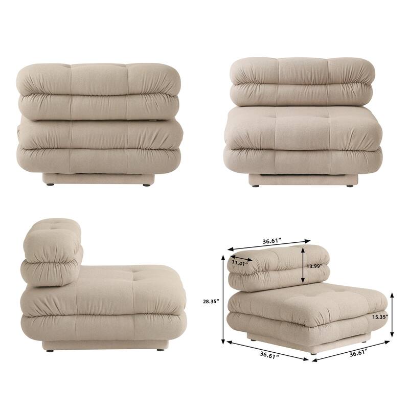 Sectional Sofa, 109'' Modular Sectional Couch Modern Tedy Velvet Sofa 3-Seater Couch for Living Room