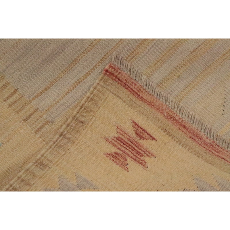 Hand Woven Oriental 100% Wool Carpet Southwestern Tribal Multi-Colored Kilim Area Rug - 6' 9'' X 4' 9''
