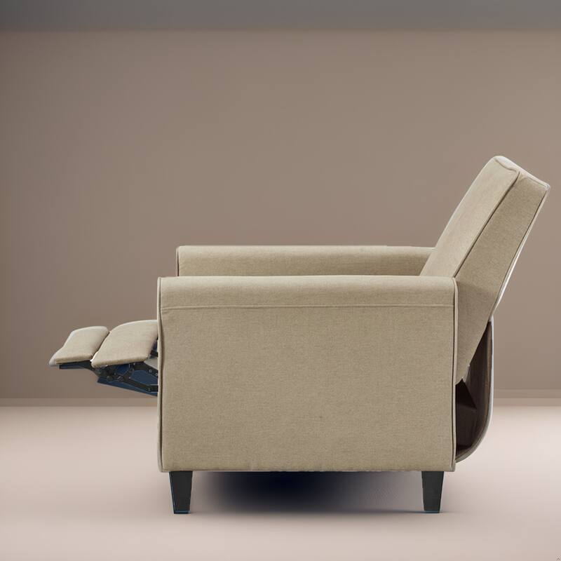 Pushback Recliner Chair – Compact Home Theater Seating with Armrests & Adjustable Footrest, Perfect for Small Spaces