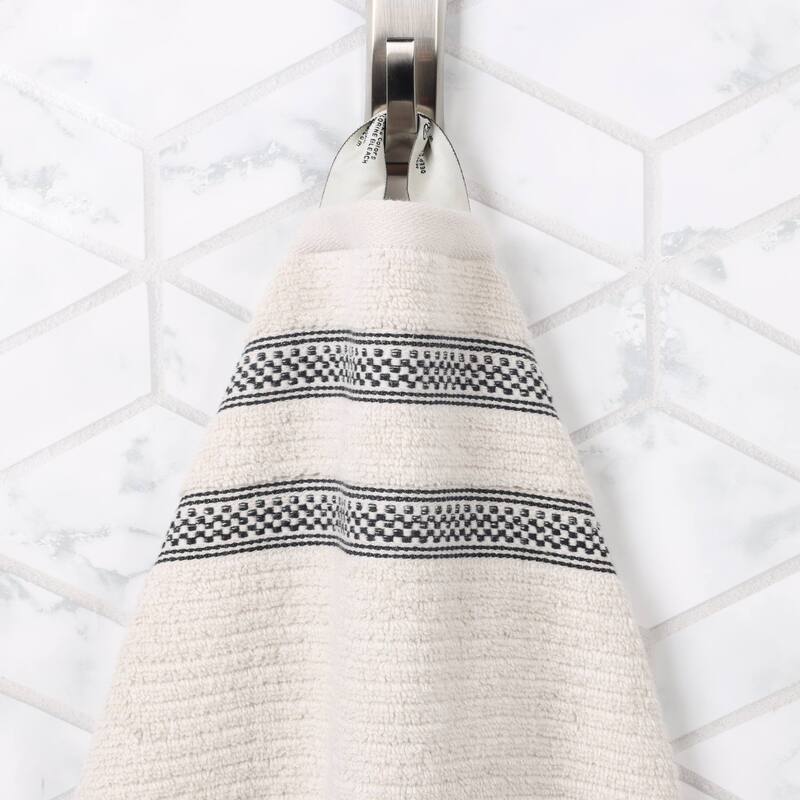 Superior Brea Zero Twist Cotton Ribbed Modern 3 Piece Bathroom Towel Set