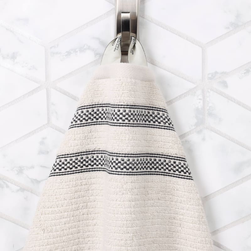 Superior Brea Zero Twist Cotton Ribbed Modern Bath Towel Set of 3