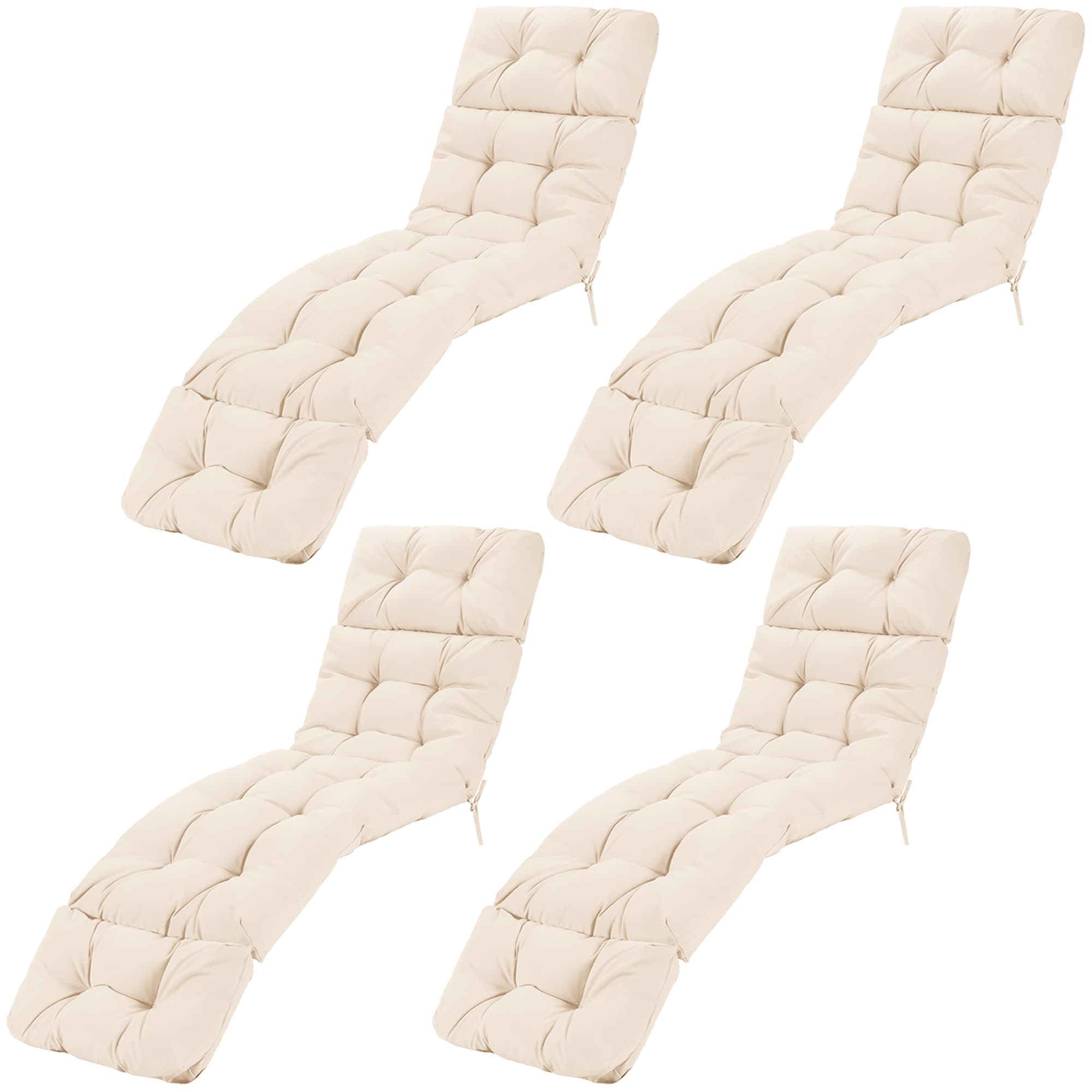 Gymax 4PCS Lounge Chair Cushion 73 x 22 Inch High Back Recliner