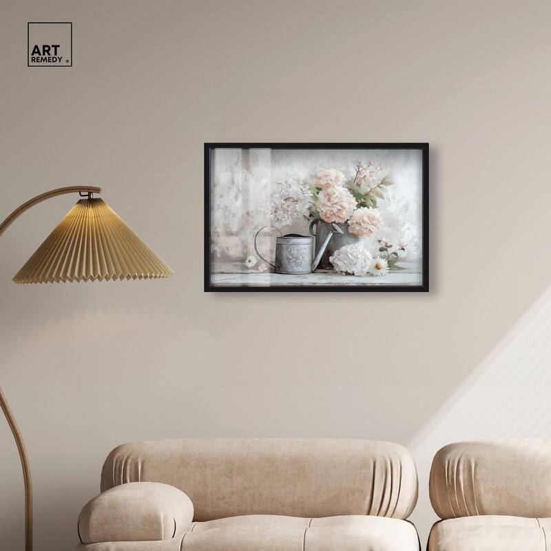 Can and White Blooms Shadowbox by Art Remedy