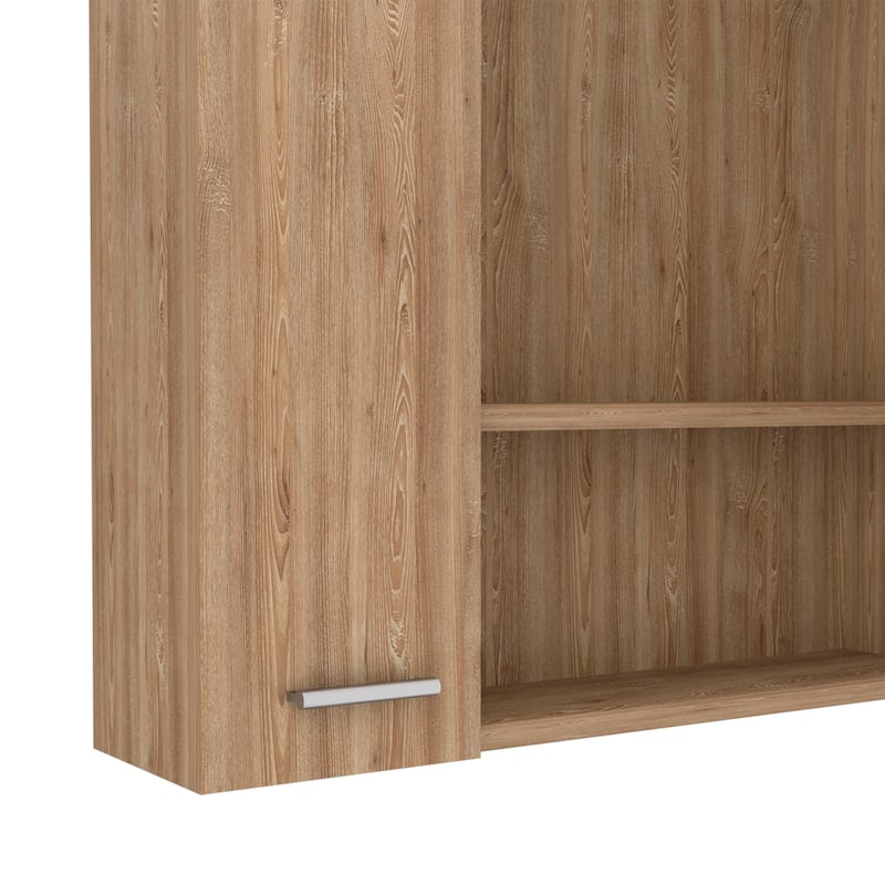 Prague 23.6" W x 23.6" H Mirror Medicine Cabinet, Single Door with 4 Interior Shelves for Bathroom Storage