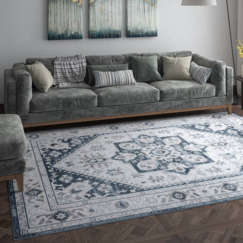 Linx Shabby Chic Medallion Indoor Area Rug
