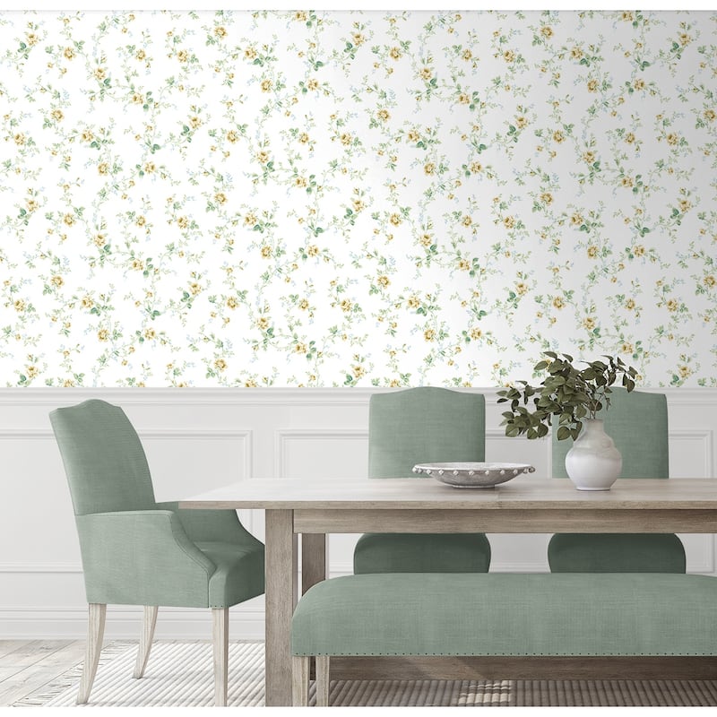 NextWall Blossom Floral Trail Peel and Stick Wallpaper