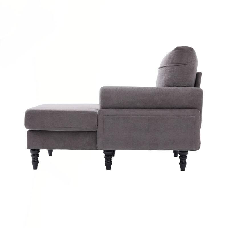 Modern Minimalist Chenille Fabric Chaise Lounge Recliner Single Sofa Living Room Bedroom