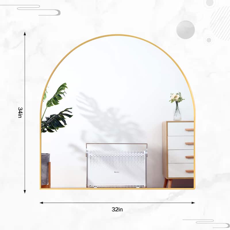 Arch Wall Mounted 34 x 32 Bathroom Vanity Mirror Unique Decor