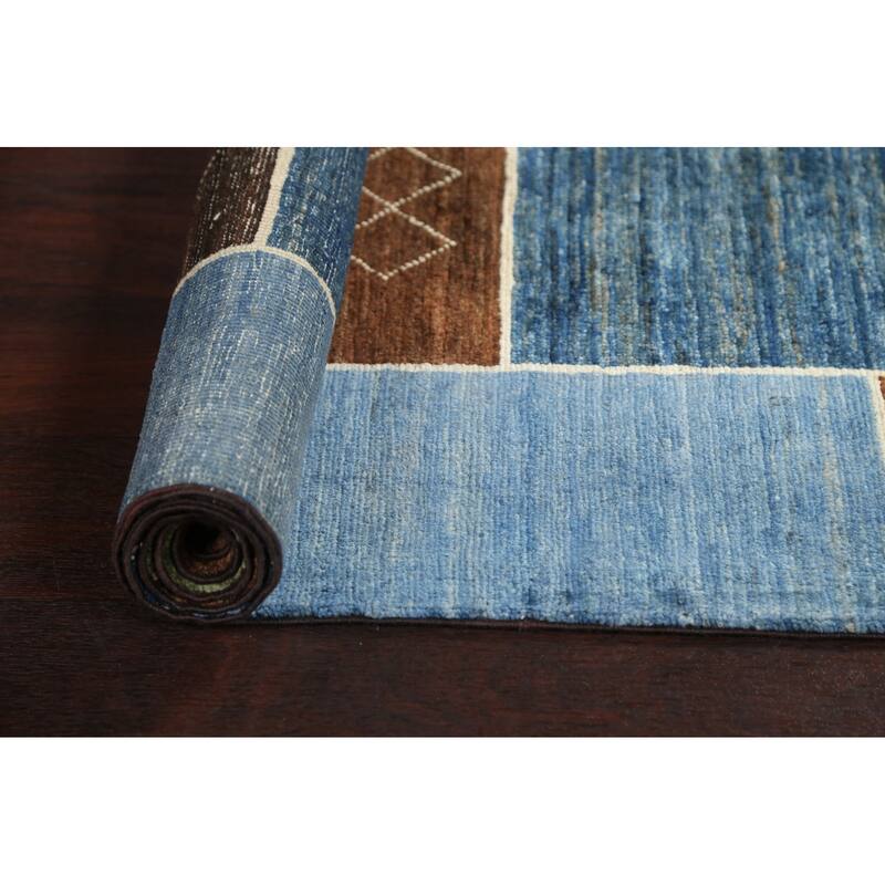 Geometric Gabbeh Kashkoli Oriental Area Rug Wool Hand-knotted Carpet - 3'10" x 6'5"