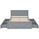 preview thumbnail 24 of 33, Wooden Storage Platform Bed with 4 Drawers & Support Legs