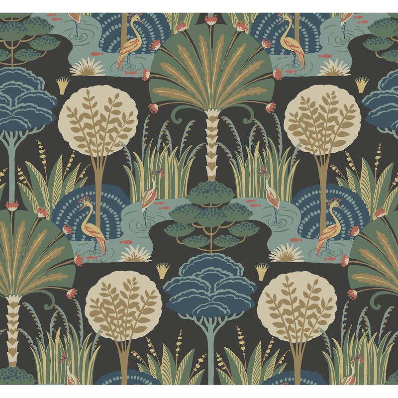 Scott Living Mandeville Multicolor Tropical Paradise Wallpaper