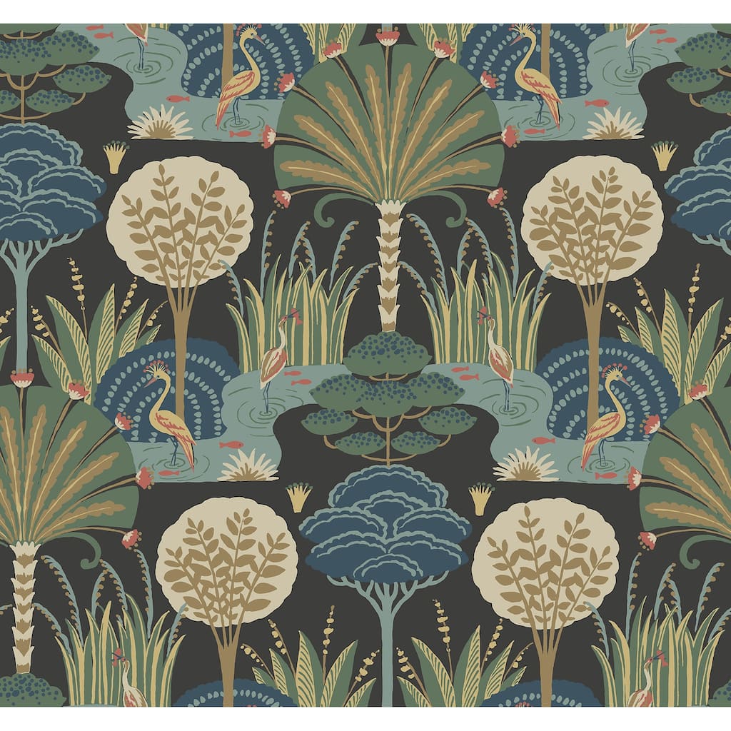 Scott Living Mandeville Multicolor Tropical Paradise Wallpaper