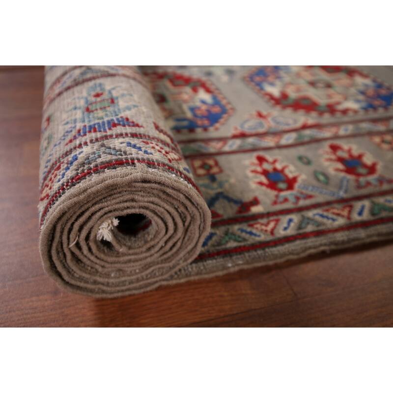 Kazak Oriental Runner Rug Handmade Hallway Wool Carpet - 2'6" x 12'9"