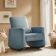 preview thumbnail 24 of 35, Julia 29.5"W Modern Solid Wood Nursery Rocking Chair with Lumbar Pillow by HULALA HOME Blue