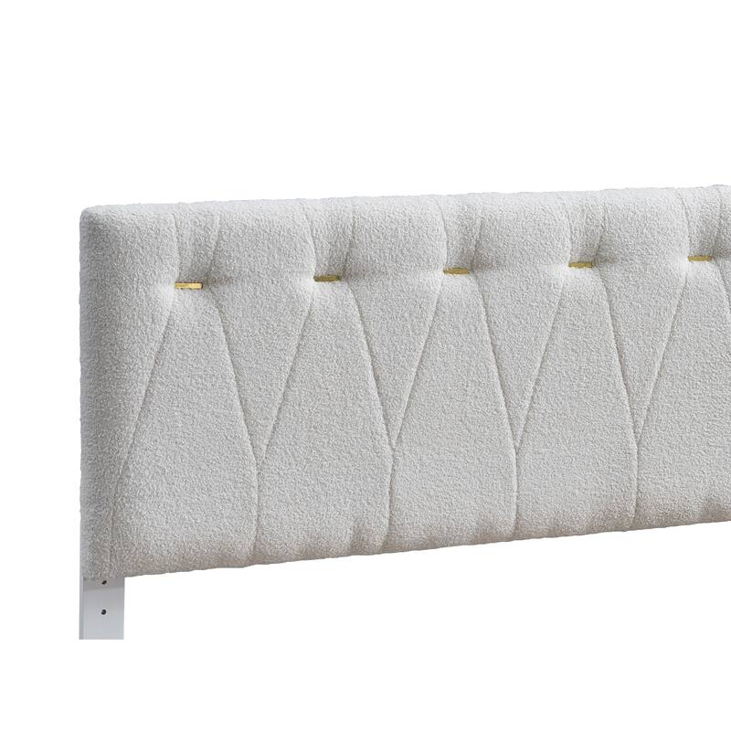 Glory Furniture Sinclair G001608 Upholsetered Bed in Wheat Teddy Bear