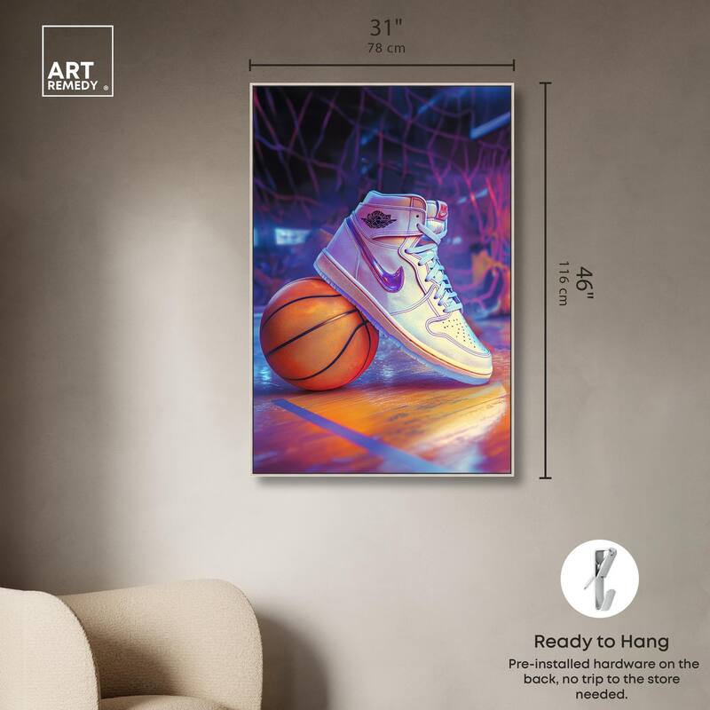 Neon Basketball Court Canvas by Art Remedy