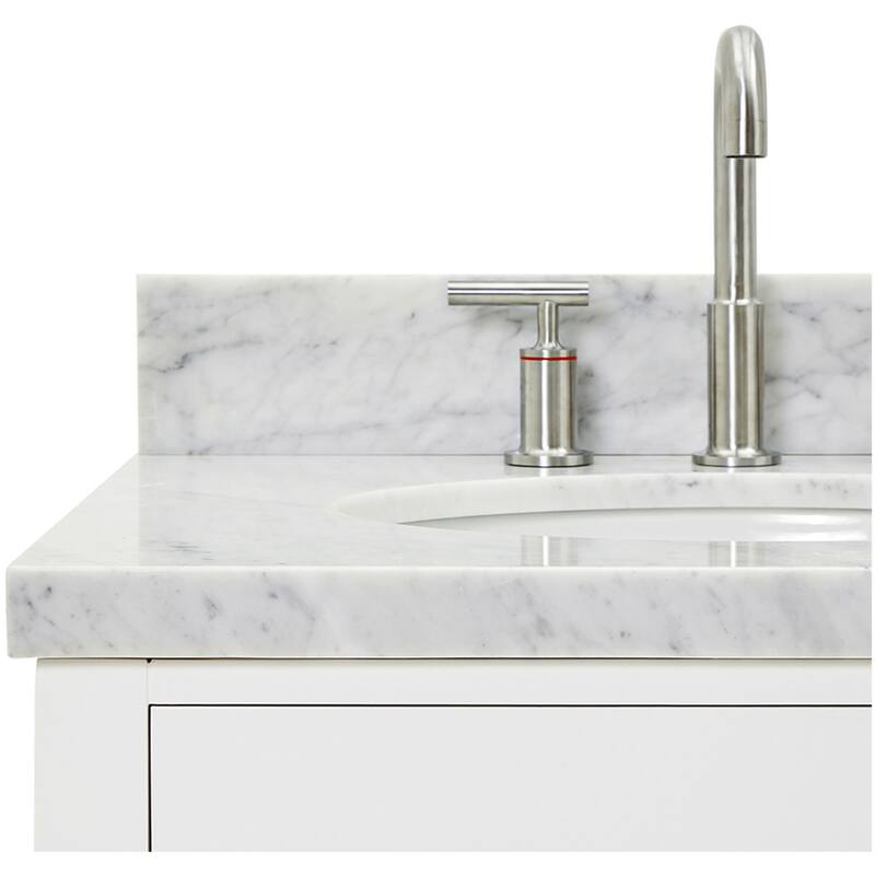 Ariel H037SLCWOVO Bristol 36" Thick Carrara Marble Vanity Top