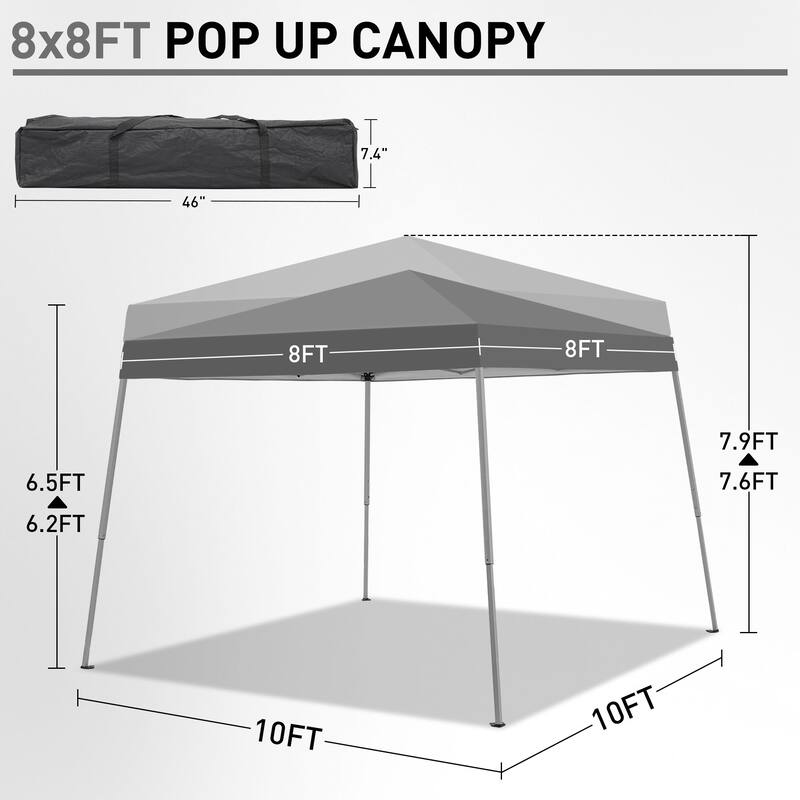Ainfox 10 x 10ft Pop Up Canopy Tent Instant Shelter UV-protected Inclined Leg