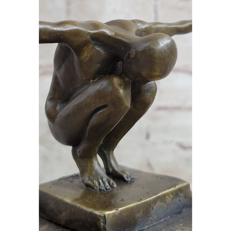 Signed Original Miguel Lopez Milo The Athlete Bronze Sculpture Figurine Figure