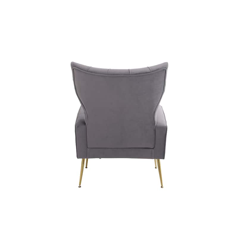 31.5" Velvet Button Tufted Arm Chair