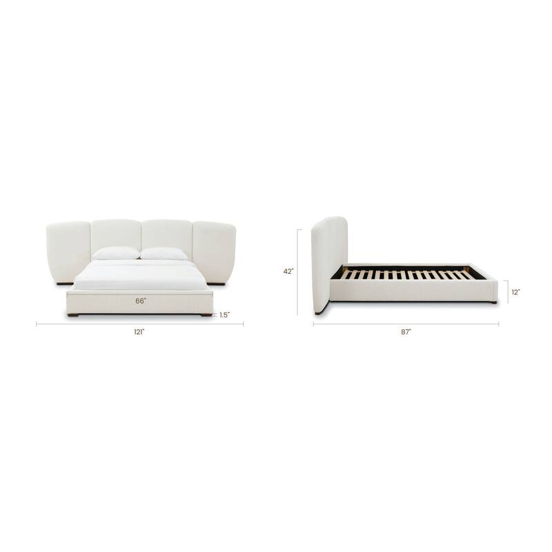 Poly & Bark Acadia Queen Bed in Froth White Boucle