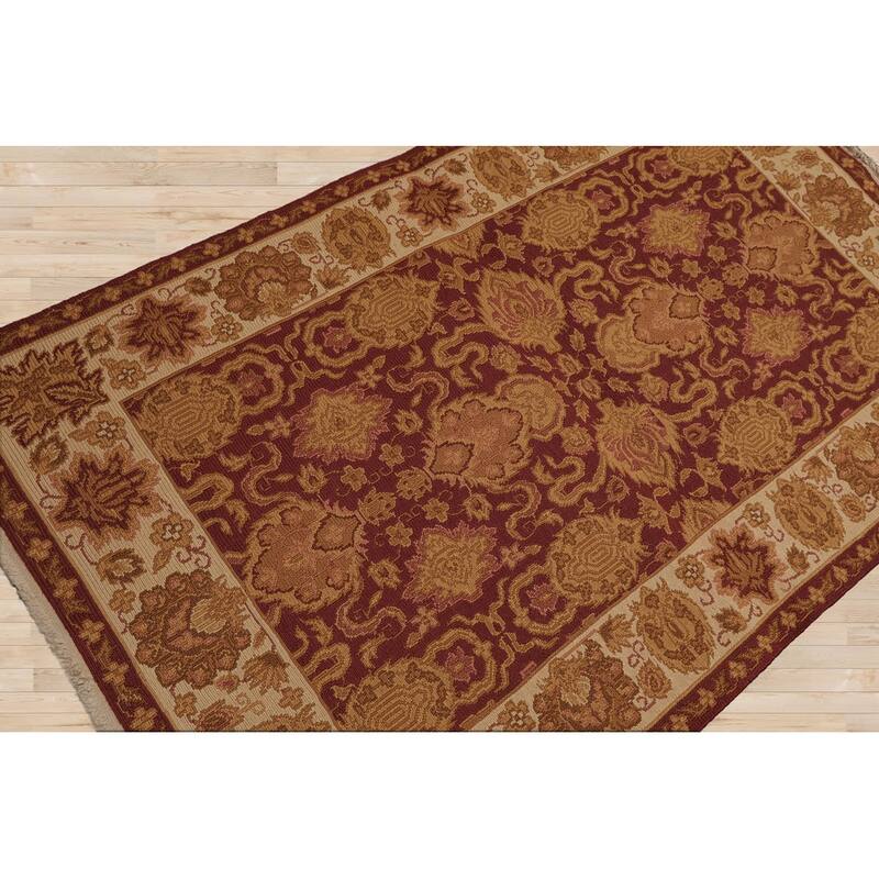Hand Knotted Reversible Soumak Rust Tibetan Wool Traditional Area Rug - 3' 6'' x 5' 6''