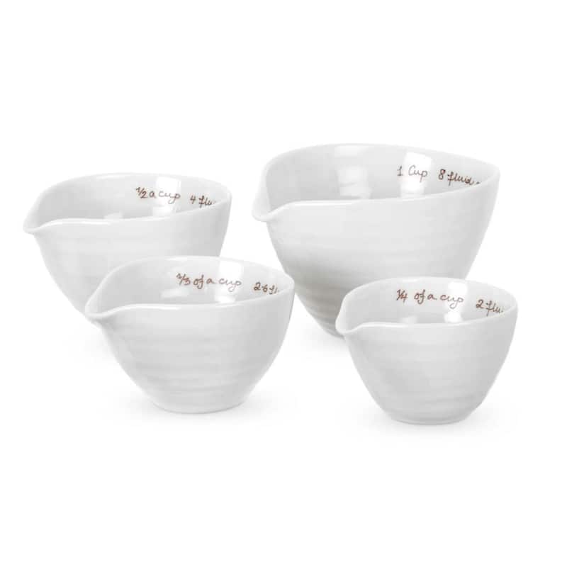 Portmeirion Set of 4 Sophie Conran White Measuring Cups - 1, ½, ⅓, ¼ c - White