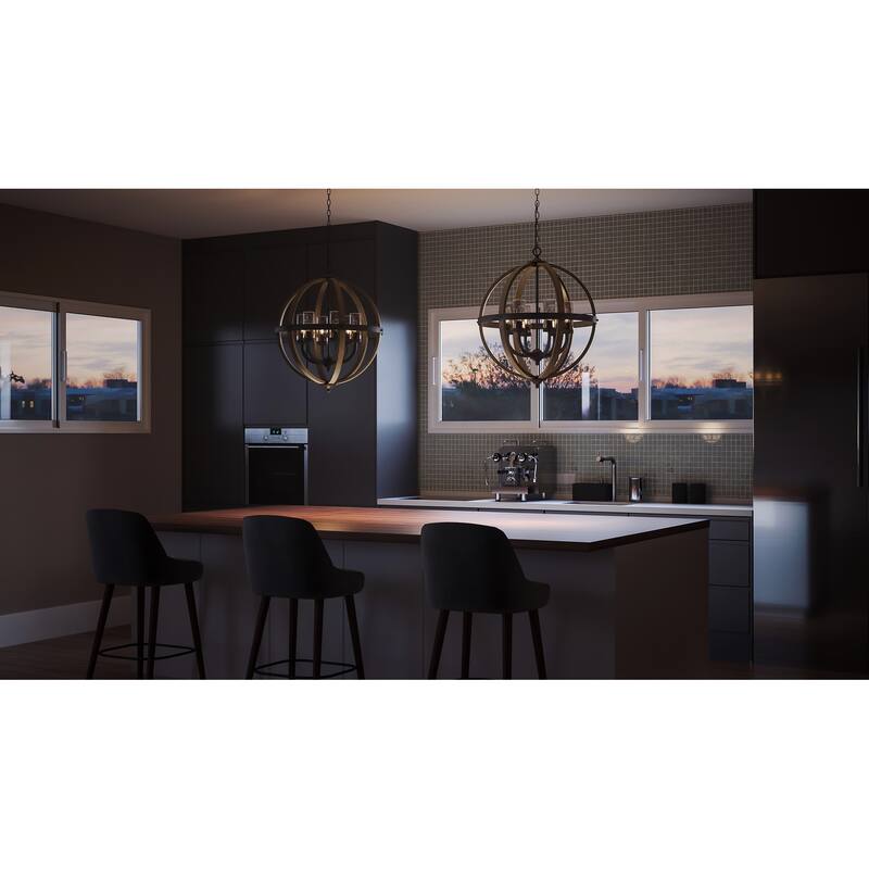 Quoizel Fusion Rustic Black 6-light Pendant