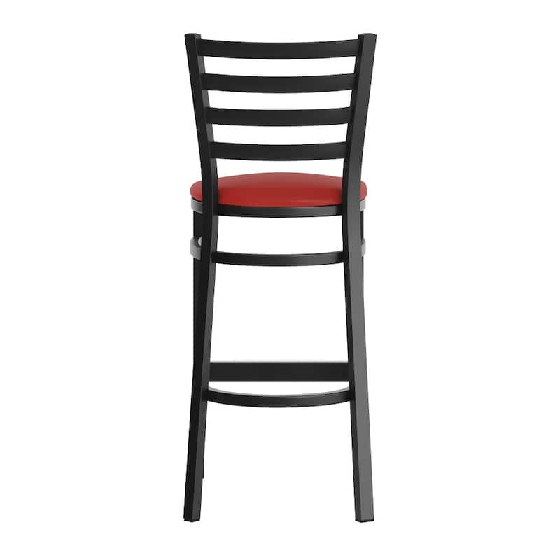Ladder Back Metal Restaurant Barstool - 17"W x 18"D x 42.25"H