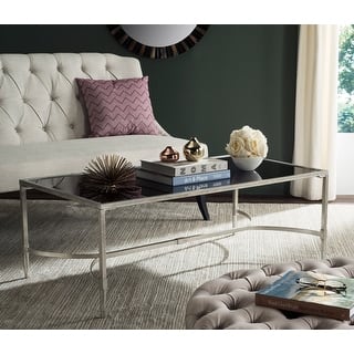 SAFAVIEH Antwan Silver Tempered Glass Top Coffee Table - 50" x 26" x 18"