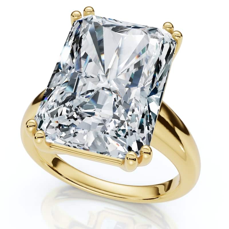 Bliss Diamond Certified 7Ct Radiant Cut Diamond Engagement Ring Gold Lab Grown - 4.5 - Yellow