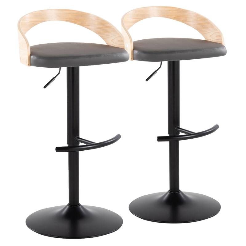 Carson Carrington Stavanger Adjustable Bar Stool with Rounded T Footrest (Set of 2)
