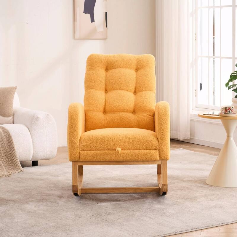 Nursery Rocking Chair - 39.76" Tall with Flip-Down Ottoman