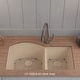 preview thumbnail 2 of 6, 32 Inch Lexicon Platinum Quartz Composite Drop-in Undermount Galaxy Beige Kitchen Sink LP-7030-B-SO - 20.5" W x 32" L x 10.25" H