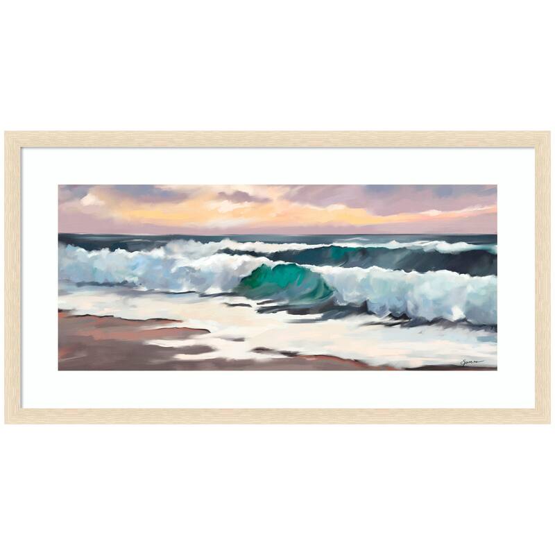 Kate and Laurel Framed Art Roll Tide by Mary Sparrow - 42x22 - Natural