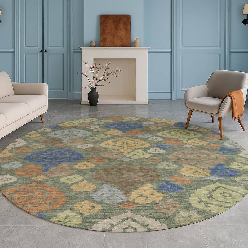 Machine Washable Indoor/ Outdoor Casual Zona Chantille Rug