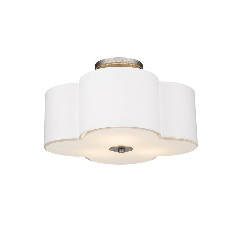 16" Scalloped Semi Flush Ceiling fixture