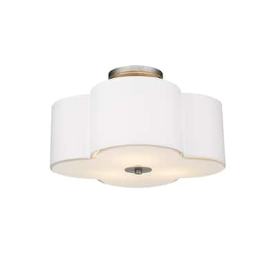 16" Scalloped Semi Flush Ceiling fixture