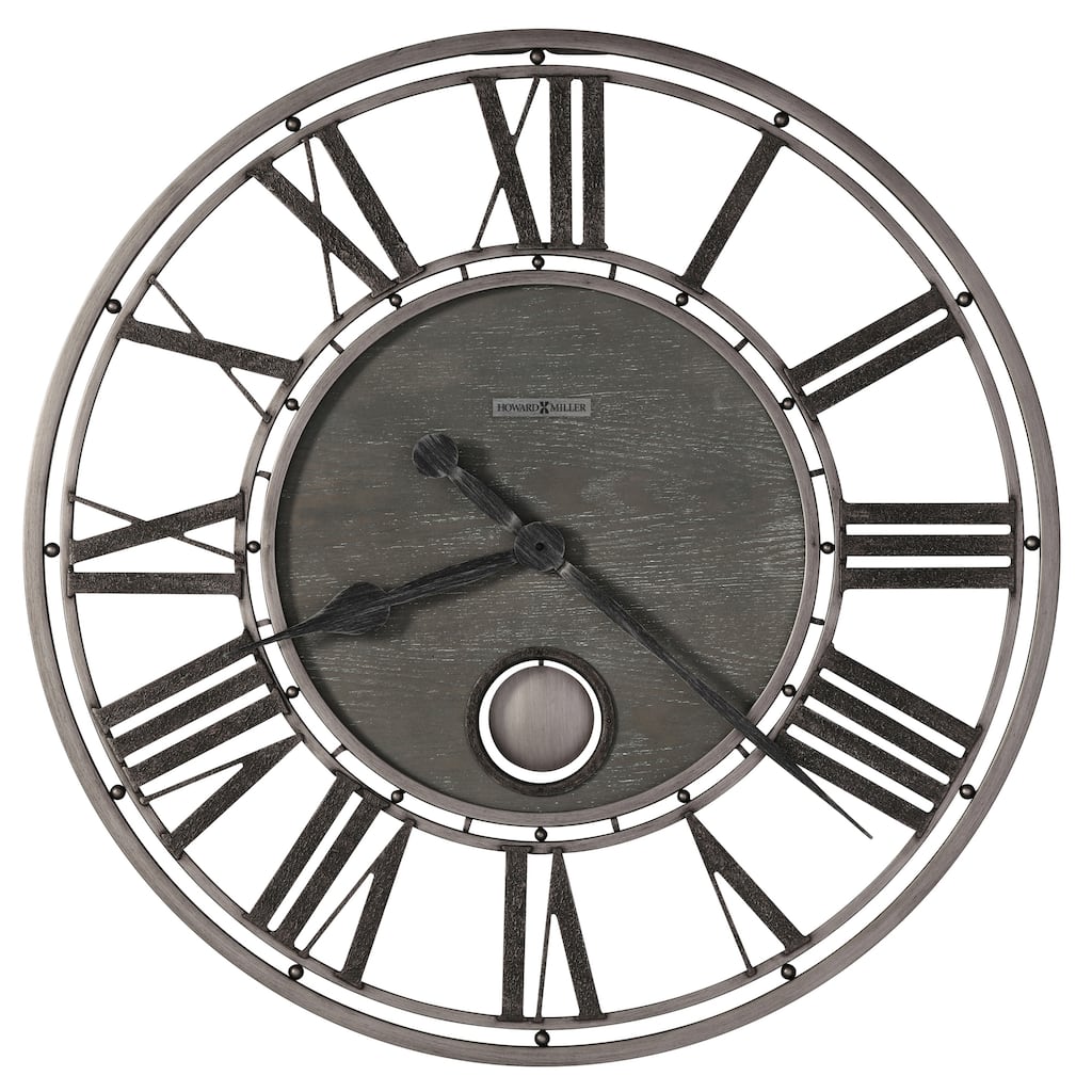Howard Miller Marius Distressed Grey Wood and Iron Wall Clock