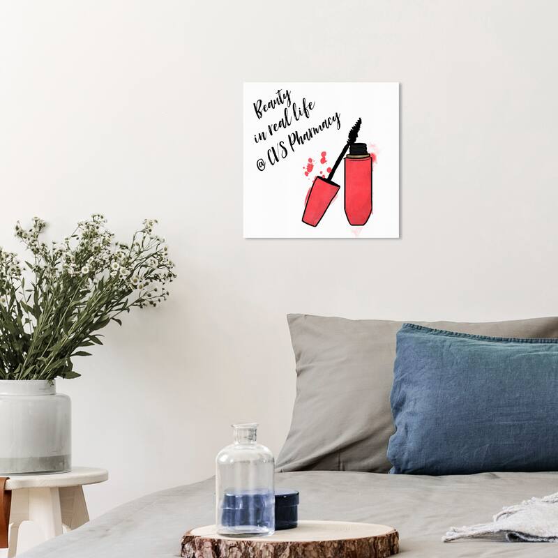 Wynwood Studio Canvas Fashion and Glam Mascara Love Red and Glam Wall Art Canvas Print - 12 x 12