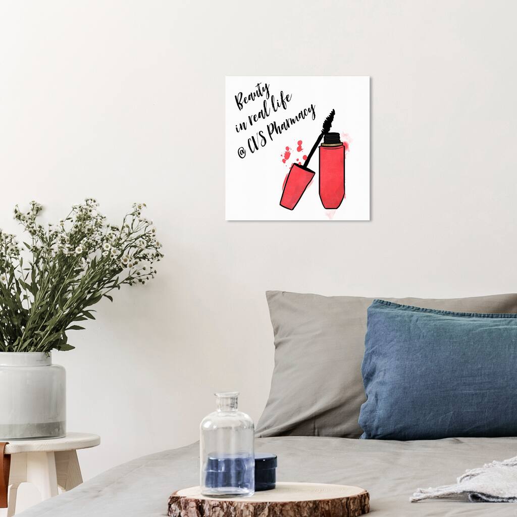 Wynwood Studio Canvas Fashion and Glam Mascara Love Red and Glam Wall Art Canvas Print